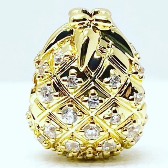 NWOT Retired Pandora charm shine golden "Pineapple fantasy - Picture 3 of 11